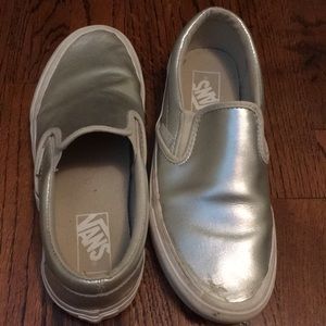 Silver Vans Slip On